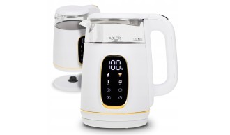 Czajnik elektryczny szklany LED 1,7L 2200W Regulacja temperatury Adler