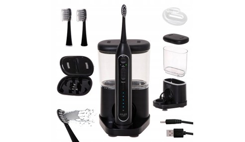 SZCZOTECZKA SONICZNA IRYGATOR DO ZĘBÓW 2w1 USB + 2 KOŃCÓWKI W ETUI ZESTAW