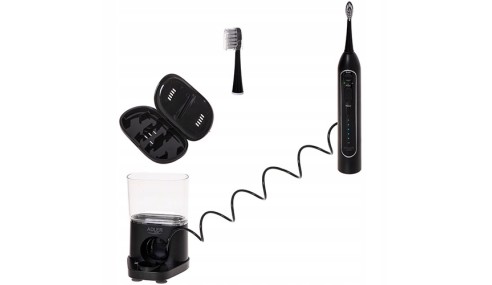 SZCZOTECZKA SONICZNA IRYGATOR DO ZĘBÓW 2w1 USB + 2 KOŃCÓWKI W ETUI ZESTAW
