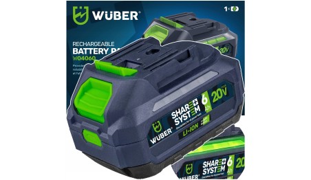 AKUMULATOR BATERIA WUBER SHARE+ SYSTEM LITOWO JONOWY 20 V 6.0 AH WUBER
