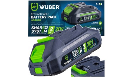 AKUMULATOR BATERIA WUBER SHARE+ SYSTEM LITOWO JONOWY 20 V 2.0 AH WUBER