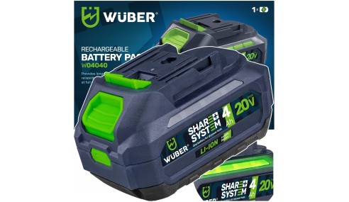 AKUMULATOR BATERIA WUBER SHARE+ SYSTEM LITOWO JONOWY 20 V 4.0 AH WUBER