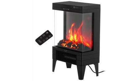 Kominek elektryczny LED z pilotem 3D efekt płomienia 2moce 1000/2000W Timer