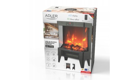 Kominek elektryczny LED z pilotem 3D efekt płomienia 2moce 1000/2000W Timer