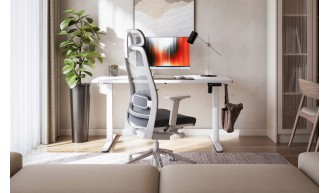 Biurko Elektryczne 140cm Regulowane Pamięć stolik biurowy Leader 7.3 White 2