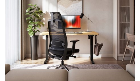 Biurko Elektryczne 140cm Regulowane Pamięć stolik biurowy Leader 7.3 Dąb