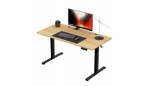 Biurko Elektryczne 140cm Regulowane Pamięć stolik biurowy Leader 7.3 Dąb