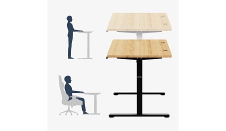 Biurko Elektryczne 140cm Regulowane Pamięć stolik biurowy Leader 7.3 Dąb