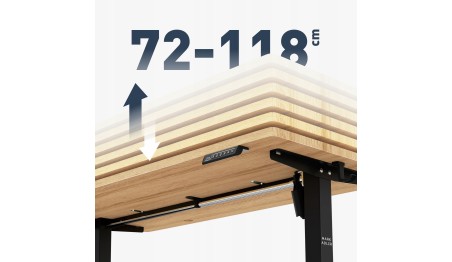 Biurko Elektryczne 140cm Regulowane Pamięć stolik biurowy Leader 7.3 Dąb