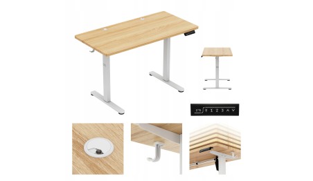 Biurko Elektryczne 120cm Regulowane Pamięć stolik biurowy Leader 6.9 Dąb