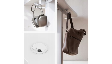 Biurko Elektryczne 120cm Regulowane Pamięć stolik biurowy Leader 6.9 Białe