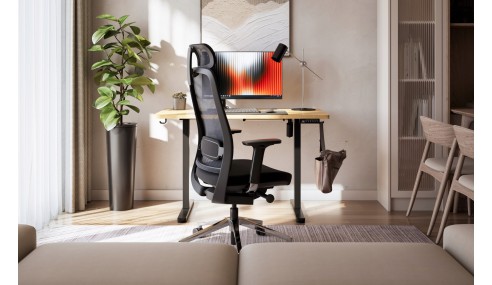 Biurko Elektryczne 120cm Regulowane Pamięć stolik biurowy Leader 6.9 Dąb