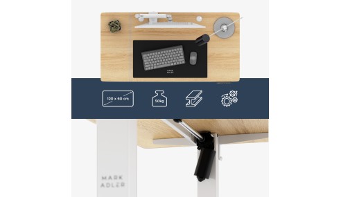 Biurko Elektryczne 120cm Regulowane Pamięć stolik biurowy Leader 6.9 Dąb