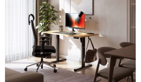 Biurko Elektryczne 120cm Regulowane Pamięć stolik biurowy Leader 6.9 Dąb