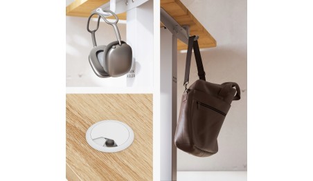 Biurko Elektryczne 120cm Regulowane Pamięć stolik biurowy Leader 6.9 Dąb