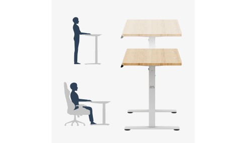 Biurko Elektryczne 120cm Regulowane Pamięć stolik biurowy Leader 6.9 Dąb