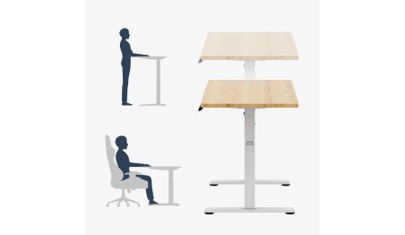 Biurko Elektryczne 120cm Regulowane Pamięć stolik biurowy Leader 6.9 Dąb