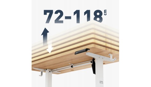 Biurko Elektryczne 120cm Regulowane Pamięć stolik biurowy Leader 6.9 Dąb
