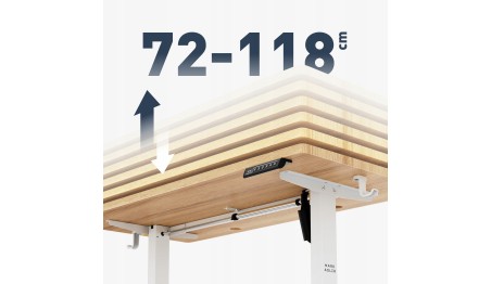 Biurko Elektryczne 120cm Regulowane Pamięć stolik biurowy Leader 6.9 Dąb