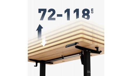 Biurko Elektryczne 120cm Regulowane Pamięć stolik biurowy Leader 6.9 Dąb