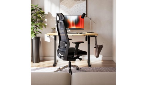 Biurko Elektryczne 120cm Regulowane Pamięć stolik biurowy Leader 6.9 Dąb