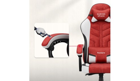 Fotel Gamingowy obrotowy Welurowy Krzesło Gracza Poduszki TILT 140kg HUZARO