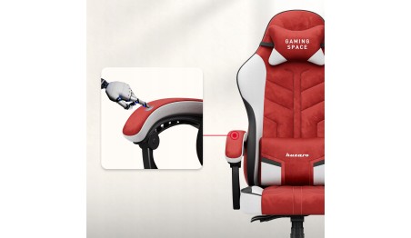 Fotel Gamingowy obrotowy Welurowy Krzesło Gracza Poduszki TILT 140kg HUZARO