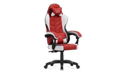 Fotel Gamingowy obrotowy Welurowy Krzesło Gracza Poduszki TILT 140kg HUZARO