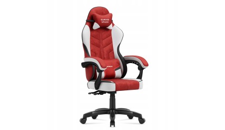 Fotel Gamingowy obrotowy Welurowy Krzesło Gracza Poduszki TILT 140kg HUZARO