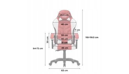 Fotel Gamingowy obrotowy Welurowy Krzesło Gracza Poduszki TILT 140kg HUZARO