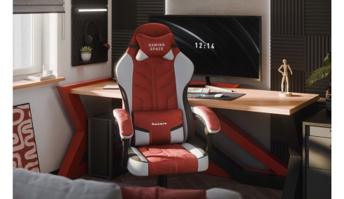 Fotel Gamingowy obrotowy Welurowy Krzesło Gracza Poduszki TILT 140kg HUZARO