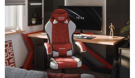 Fotel Gamingowy obrotowy Welurowy Krzesło Gracza Poduszki TILT 140kg HUZARO