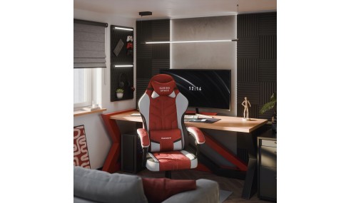 Fotel Gamingowy obrotowy Welurowy Krzesło Gracza Poduszki TILT 140kg HUZARO