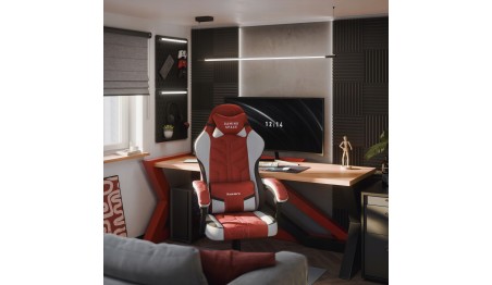 Fotel Gamingowy obrotowy Welurowy Krzesło Gracza Poduszki TILT 140kg HUZARO