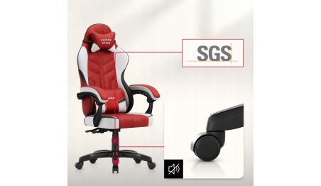 Fotel Gamingowy obrotowy Welurowy Krzesło Gracza Poduszki TILT 140kg HUZARO