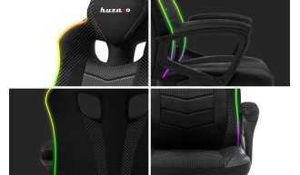 FOTEL GAMINGOWY GRACZA HUZARO RGB LED PILOT 69x56x22 2