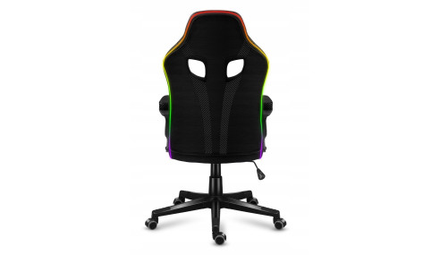 FOTEL GAMINGOWY GRACZA HUZARO RGB LED PILOT 69x56x22