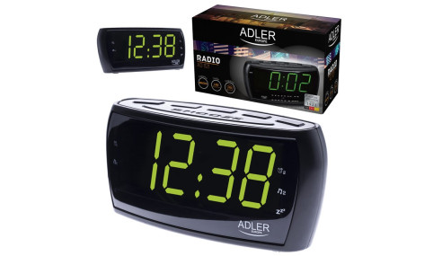 RADIO FM AM RADIOBUDZIK ZEGAR LED ALARM ADLER