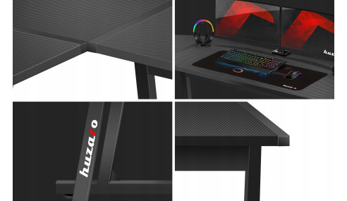 BIURKO GAMINGOWE KOMPUTEROWE NAROŻNE GRACZA HUZARO