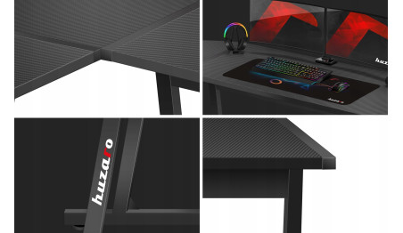 BIURKO GAMINGOWE KOMPUTEROWE NAROŻNE GRACZA HUZARO