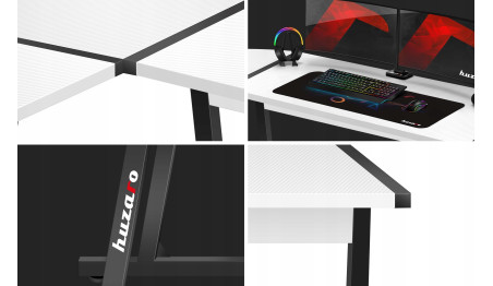 BIURKO GAMINGOWE KOMPUTEROWE NAROŻNE GRACZA HUZARO