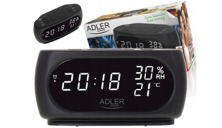 ZEGAR LED BUDZIK TERMOMETR WILGOTNOŚĆ HIGROMETR