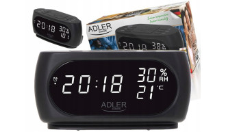 ZEGAR LED BUDZIK TERMOMETR WILGOTNOŚĆ HIGROMETR 2