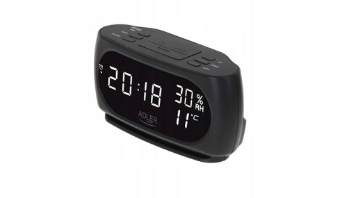 ZEGAR LED BUDZIK TERMOMETR WILGOTNOŚĆ HIGROMETR