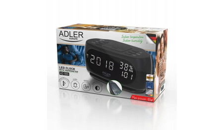 ZEGAR LED BUDZIK TERMOMETR WILGOTNOŚĆ HIGROMETR