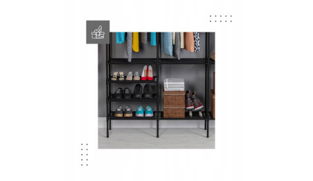 WIESZAK STOJĄCY NA UBRANIA BUTY STOJAK SZAFA METAL