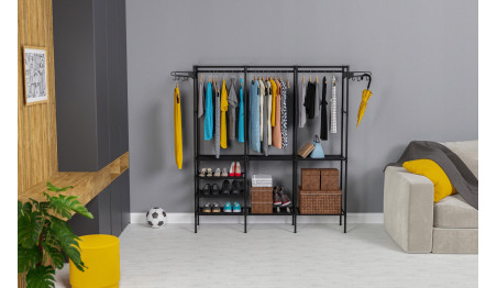 WIESZAK STOJĄCY NA UBRANIA BUTY STOJAK SZAFA METAL