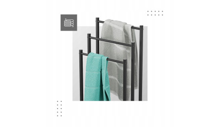 STOJAK NA RĘCZNIKI WIESZAK METALOWY 3-RAMIENNY