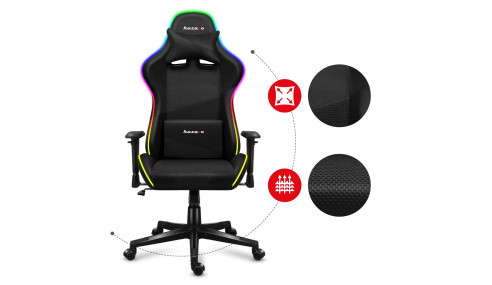 FOTEL GAMINGOWY GRACZA HUZARO RGB LED PILOT