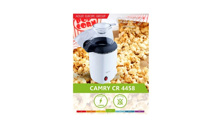 Maszyna Do Popcornu Domowy Pyszny 1200W Beztłuszczowe Urządzenie Camry